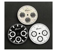 GLBMLMTHZP Dial de reloj de 29mm for Vk63 Movimiento Green Luminous Dials Watch Repair Parts Blanco Black Watch Faces de reemplazo Accesorios Esfera del reloj(Wit)