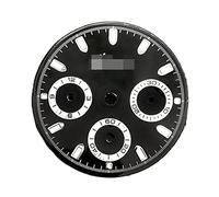 GLBMLMTHZP Dial de reloj de 29mm for Vk63 Movimiento Green Luminous Dials Watch Repair Parts Blanco Black Watch Faces de reemplazo Accesorios Esfera del reloj(Noir)