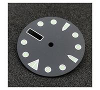 GLBMLMTHZP Dial de reloj estéril negro 28.5mm Súper C3 Marcas luminosas Fecha Ventana Reloj Partes adecuadas for NH36 Movimiento automático Esfera del reloj(Model-1)