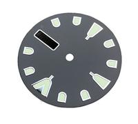 GLBMLMTHZP Dial de reloj estéril negro 28.5mm Súper C3 Marcas luminosas Fecha Ventana Reloj Partes adecuadas for NH36 Movimiento automático Esfera del reloj(Model-2)