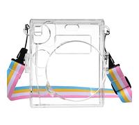 GLBMLMTHZP Estuche for la camara PU Bolso de la cámara de la correa del hombro de cuero CLORURO DE POLIVINILO Caso protector for Fujifilm Fit For Instax Mini 90 Neo Classic bolso de la cámara(PVC tran