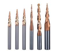 GLBMLMTHZP Fresa de punta cónica de carburo de tungsteno sólido HRC55, fresa CNC de 4 mm, 6 mm y 8 mm, brocas for tallado 3D, herramientas for madera y metal. Juego de fresas(1843)