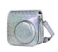 GLBMLMTHZP Funda de cámara holográfica Flash láser Correa de Hombro Funda de Bolsa Cubierta Apta for Fujifilm Mini 9 Mini 8 película instantánea Bolso de la cámara(Silver)