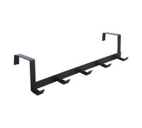 GLBMLMTHZP Gancho for colgar detrás de la puerta, hierro forjado, cinco filas, sin perforaciones, for bolsas ropa, sombreros, artículos diversos, gran capacidad carga Gancho para baño(Noir)