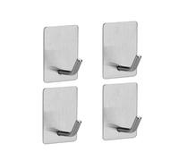 GLBMLMTHZP Ganchos pequeños de acero inoxidable 4/8 piezas, sin perforaciones, for montaje en pared, for cocina, baño y oficina, ganchos for llaves, adhesivos Gancho para baño(Light Grey)