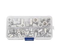 GLBMLMTHZP Kit de 100 tuercas remachables aluminio M3/M4/M5/M6/M8 for insertos roscados cabeza plana for instalación automática herramientas Tuercas cuadradas