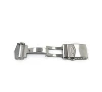 GLBMLMTHZP Metal sólido doble pulsador botón plegable hebilla mariposa despliegue cierre reloj correa reparación negro plata 22 mm reloj de reloj Hebilla de mesa(Silver)