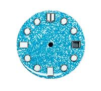 GLBMLMTHZP Mira el dial azul Accesorios literales modificados 28.5mm Asamblea luminosa única NH35 / MH36 Movimiento automático Esfera del reloj