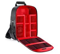 GLBMLMTHZP Mochila de protección de partición Impermeable y a Prueba de Golpes a Prueba de Golpes, Adecuado for SLR/Digital SLR/batería de Lente de cámara sin Espejo Bolso de la cámara(Rosso)