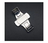 GLBMLMTHZP Moda Metal Acero inoxidable Doble Prensa Reloj Botón Pulsado Pliegue Cierre de mariposa sin fisuras Hebilla Durable Reloj Cresta Accesorio Hebilla de mesa(6x27mm)