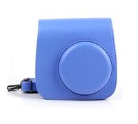 GLBMLMTHZP Película de Cuero Bolsa de cámara Funda Protectora Cámara de Hombro Color Protector de Color Fit for Fuji Fit for Polaroid Mini 8 8+ 9 Fit For Instax PU Bolso de la cámara(Deep Blue)
