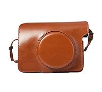 GLBMLMTHZP PU Bolsa de Cuero Cubierta Protectora Cubierta de protección/Correa de Hombro Negro o marrón, Cámara de impresión instantánea Ajuste for Fujifilm Instax Wide 300 Bolso de la cámara(Marron