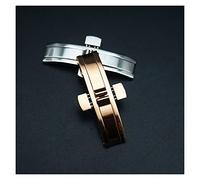 GLBMLMTHZP Pulsera de acero inoxidable Hebilla L4 L2 5x17mm 5x19mm 5x20mm 5x21mm 5x22mm 5x23mm Moda Moda Reloj Durable Ajuste for Longines Hebilla de mesa(5x22mm Rose Gold)