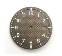 GLBMLMTHZP Reloj de 34 mm Dial Luminoso Luminoso Piloto Fit NH35 NH35A NH36 Reloj de movimiento Esfera del reloj(Coffee)