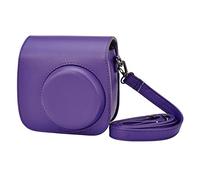 GLBMLMTHZP Retro clásico PU Cámara de Cuero Correa Bolsa de Hombro Cubierta Protectora Cubierta Cubierta de protección for Polaroid Fit For Fujifilm Mini 8 8+ 9 Bolso de la cámara(Dark Purple)