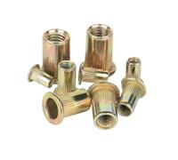 GLBMLMTHZP Tuercas remachables de cabeza plana ciega acero al carbono, inserto roscado, tuercas moleteadas, 10/20/50 piezas, M3, M4, M5, M6, M8, M10 Tuercas cuadradas(M3 x 20picecs)