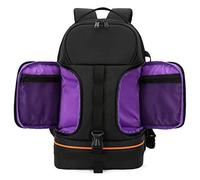 GLBMLMTHZP Video Impermeable Cámara Hombros Mochila W Fit Fit 15.6 Inch Latptop a Prueba de choques Soft Pedded Funda Bolsa de Fotos Bolso de la cámara(Black with Purple)
