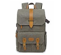 GLBMLMTHZP Vintage Batik Canvas + Cuero Bolsa de Cuero Viaje al Aire Libre Mochila de Gran Capacidad for fotografía Acolchada DSLR Bolsa de cámara Ajuste for Canon Fit for Nikon Fit for Sony Bolso de