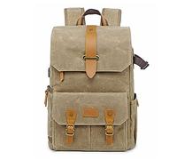 GLBMLMTHZP Vintage Batik Canvas + Cuero Bolsa de Cuero Viaje al Aire Libre Mochila de Gran Capacidad for fotografía Acolchada DSLR Bolsa de cámara Ajuste for Canon Fit for Nikon Fit for Sony Bolso de