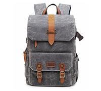 GLBMLMTHZP Vintage Batik Canvas + Cuero Bolsa de Cuero Viaje al Aire Libre Mochila de Gran Capacidad for fotografía Acolchada DSLR Bolsa de cámara Ajuste for Canon Fit for Nikon Fit for Sony Bolso de