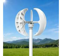 GLBMXDD Generador eólico doméstico con Controlador, turbinas eólicas pequeñas, generador de energía eólica Vertical de Bajas RPM para alumbrado público, Blanco 200W-24V