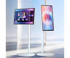 GLBMXDD Monitor táctil móvil, Tableta Inteligente portátil con cámara, TV con Ruedas y Pantalla táctil giratoria, batería integrada, rotación Completa 27inch4+64G