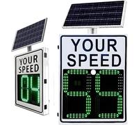 GLBMXDD Señal de Radar Solar con LED, Detector de Velocidad Digital de Aluminio, señal de Advertencia de Velocidad para autopistas, entradas de túneles, escuelas y rampas White-60 * 90CM