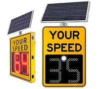 GLBMXDD Señal de Radar Solar con LED, Detector de Velocidad Digital de Aluminio, señal de Advertencia de Velocidad para autopistas, entradas de túneles, escuelas y rampas Yellow-50 * 70CM