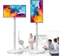 GLBMXDD Smart TV portátil, Tableta táctil giratoria y Ajustable en Altura, Pantalla táctil de 1920 x 1080p, batería de 10000 mAh para Entretenimiento en casa y Viajes 27inch8+128G