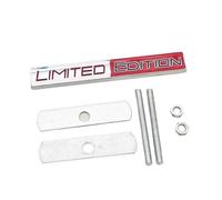 GLBPVPMTMB 3d Metal Logo Limited Edition Emblem Car Front Grill Bdage Rear Trunk Fender Sticker Auto Racing Motorcycle Decal Accessories Pegatina para coche(Grill Chrome Red)