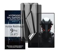 Glcrrpu Paquete de 2 protectores de pantalla de hidrogel de privacidad para ZTE Nubia REDMAGIC 9 Pro [17.3 cm] [antiespía] Película protectora de TPU flexible autocurable [no vidrio templado]
