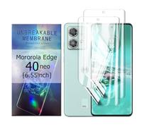 Glcrrpu Protector de Pantalla para Motorola Edge 40 Neo,[2 Piezas] Película Protectora de Hidrogel para TPU Transparente Flexible HD,Antiarañazos,Fácil de instalar[NO vidrio templado]