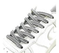 GLDFW - 2 pares de cordones planos de 8 mm con dientes de sierra de repuesto para 3 zapatillas deportivas para hombres y mujeres, gris claro, 140