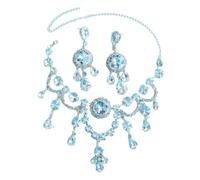 GLDFW - Collar grande brillante, collar delicado redondo exagerado, joyería de boda para novia, fiesta de mujer, Plata esterlina