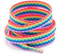 GLDFW - Cordones para zapatos deportivos con diseño de arco iris, coloridos, planos, degradados, color degradado, corte bajo, de lona, casual, accesorios para zapatos, 2 arcoíris, 160