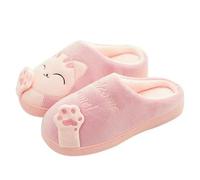 GLDFW - Pantuflas de algodón cálidas para invierno, para hombre y mujer, estilo familiar, diseño de gato, Red, 40 EU