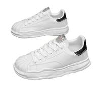 GLDFW - Tenis deportivos de lona con suela gruesa del mismo estilo para hombres y mujeres, para primavera/verano, de corte bajo, informales, deportivas, White, 38 2/3 EU
