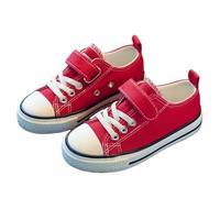 GLDFW - Zapatos de lona bajos para niños, color blanco caramelo, para hombre y mujer, zapatos de mesa para padres e hijos, rojo (6003red), 35.5 EU