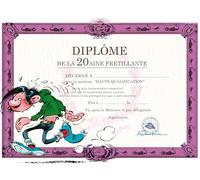 GLDP-7002 Gaston Lagaffe - Tarjeta doble con sobres de cumpleaños, graduación de la 20 aine Fretillante - Running Sport Running Jogging Forma Actividad Física Buena Salud