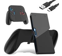GLDRAM Agarre de cargador para Nintendo Switch 2 Joycon, cómodo soporte de carga portátil, accesorios de mango de controlador con puerto de carga magnético, luz indicadora LED y cable USB, juega