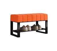 GLDYTVF Banco tapizado Naranja para el pie de la Cama, con Capacidad para 136 kg (300 LB), Zapatero Elegante para recibidor y Sala de Estar, Zapatero de 80 cm para Dormitorio y Pasillo.