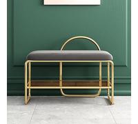 GLDYTVF Banco Zapatero de Dos Niveles con Asiento de Terciopelo: solución de Almacenamiento Resistente para la Entrada, la Sala y el Pasillo.