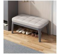 GLDYTVF Banco Zapatero de Madera con cojín de Cuero, Capacidad de 136 kg, Taburete Elegante para recibidor, Ideal para Sala de Estar o Pasillo. Medidas: 51 cm de Largo x 30 cm de Ancho x 3