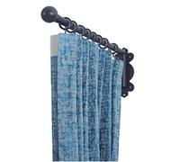GLDYTVF Barra de Cortina Negra con Ganchos de 50 cm, Brazo para Cortinas de Ventana y Puerta, Brazo oscilante Ajustable, riel para Cortinas Ideal para Paneles Laterales y decoración del hogar.