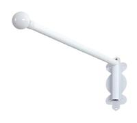 GLDYTVF Barras para Cortinas de Alta Resistencia con rotación de 180° - Barras de Metal con Brazo oscilante para Cortinas con Ojales, 50 cm/20 Pulgadas, Color Blanco. Soporte de exhibición para riel