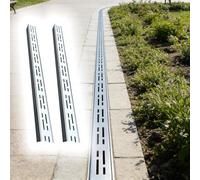 GLDYTVF Canal de Drenaje Exterior - 2 zanjas para Agua de Lluvia con Rejilla de Acero. Sistema de Drenaje de Agua para jardín y Patio. 39,4 x 5,9 x 1,6 Pulgadas. Color Plata. Gestión eficaz del Agua