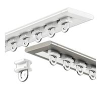 GLDYTVF Riel Deslizante de Techo para Cortinas Opacas divisorias de ambientes, privacidad para Puertas y Ventanas. 2,4 m (7,9 pies). Ideal para Sala de Estar, Dormitorio, Ducha y Caravana.