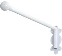 GLDYTVF Soporte de Barra para Cortinas de Alta Resistencia con Brazo oscilante Giratorio de 180° para Cortinas con Ojales, Color latón, para escaparates, 70 cm/28 Pulgadas, Acabado Blanco, Duradero