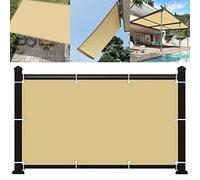 GLDYTVF Toldo Impermeable de 5,5 x 6,5 m con protección UV del 98% para Exteriores, con 4 Cuerdas y diseño Anti-miradas para Patio, jardín o terraza. Tejido de Color Amarillo Arena.