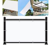 GLDYTVF Toldo Parasol Resistente al Agua de 5x5,5 m con protección UV, diseño en ángulo Recto con 4 Cuerdas y Sistema Anti-miradas indiscretas para Patio, jardín o terraza. Color Blanco.
